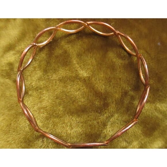 Vintage 70's Handcrafted Open-Loop Copper Bangle Bracelet 2.5" Hippy - Picture 3 of 4